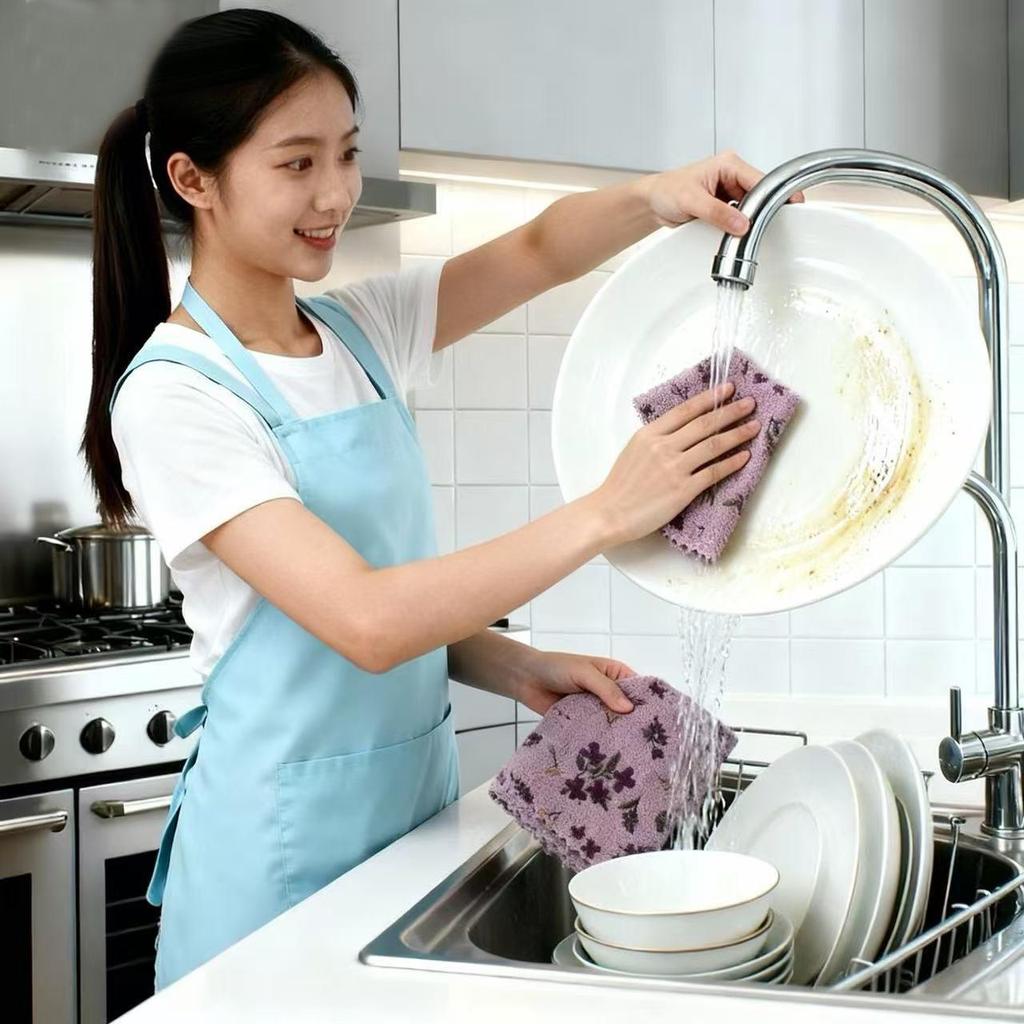 Nieprzywierająca ściereczka do naczyń z nadrukiem olejowym, koralowa - Silnie chłonna zmywarka kuchenna