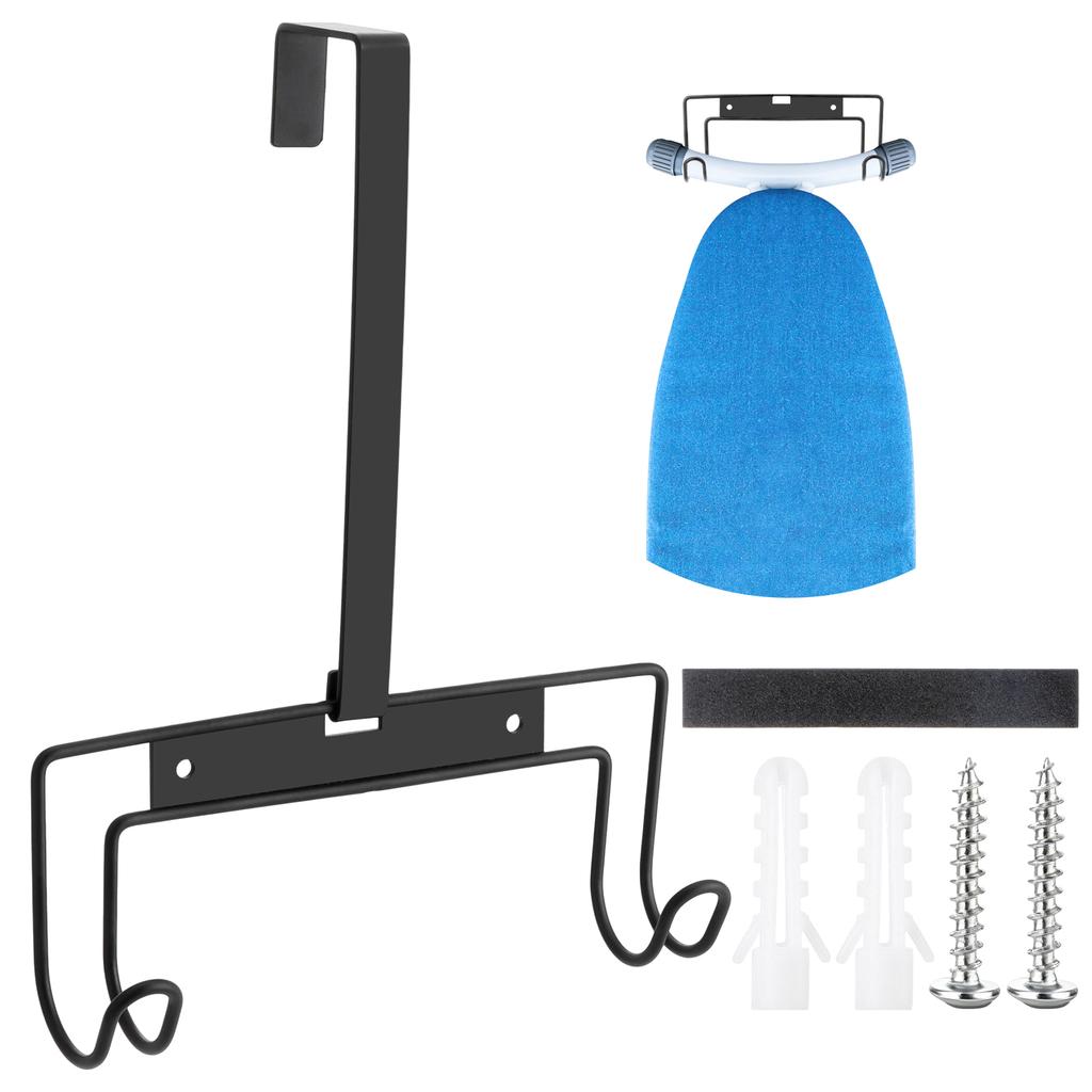 Ironing Board Holder Wall Mount/Over The Door Ironing Board Hanger, Sturdy Metal Iron Boards Organizer For T/Y Leg Ironing Board