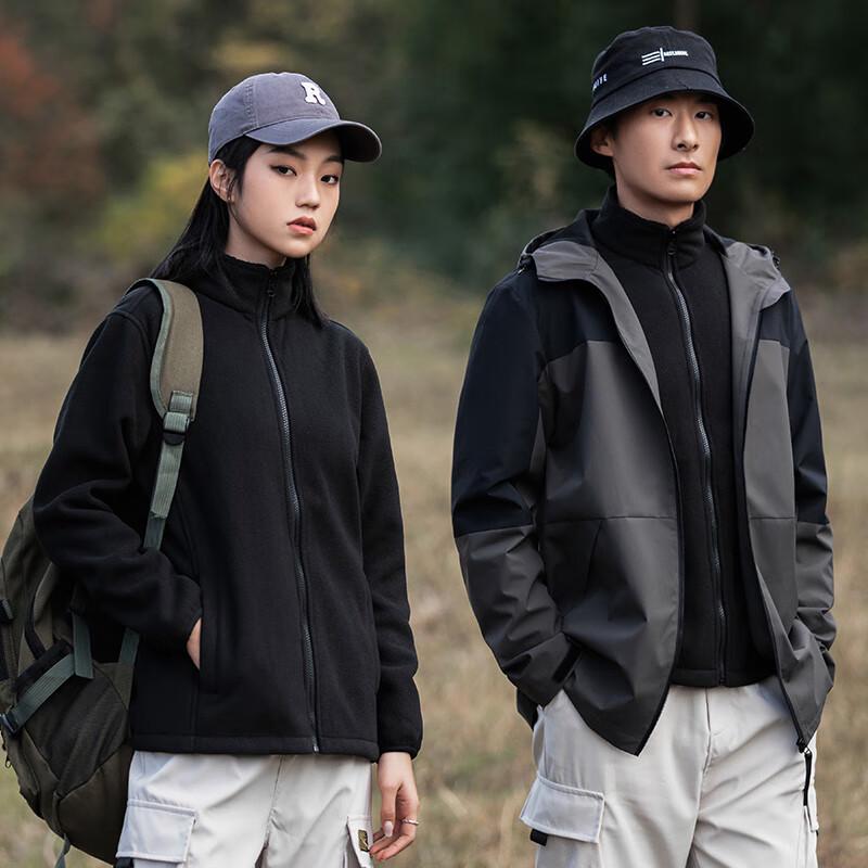 Унисекс трехслойная флисовая куртка Zhinai с цветовыми блоками S-5XL