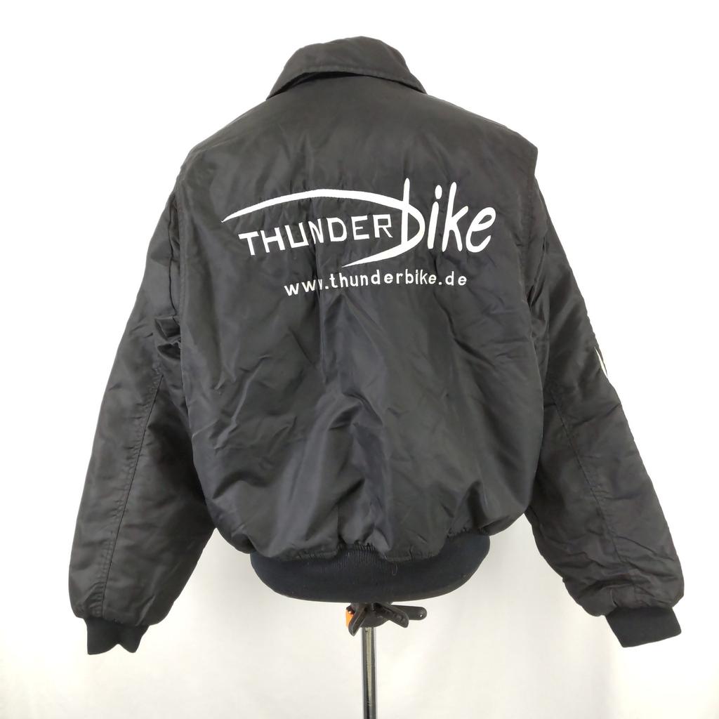 THUNDERBIKE Nylon-Fahrerjacke Herren ML Schwarz Motorrad MA-1 Oberbekleidung(GEBRAUCHT)