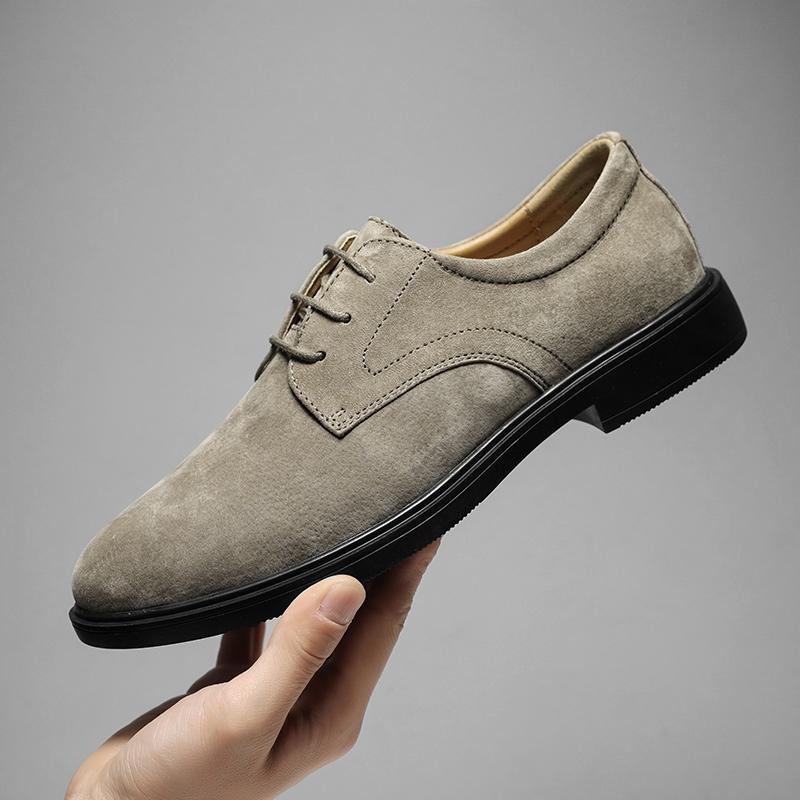 Suede Leather Oxford Shoes for Men Lace Up Man Business Shoes All-Match Casual Dress Footwear New Outdoor Formal Shoes Sneakers