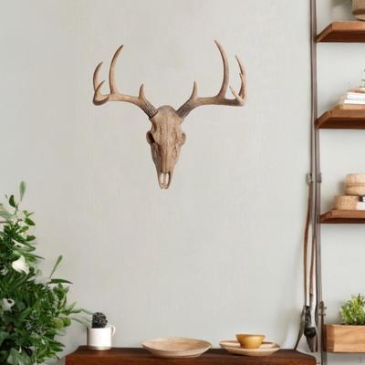 Animal Heads Wall Decor Figurine Resin Statue Sheep Head Sculpture for Porch Collector