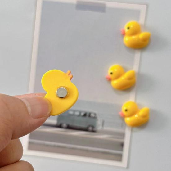 10Pcs Little Yellow Duck Refrigerator Magnet Home Office Kitchen Locker Fridge Magnetic 3D Cartoon Duck Decoration Ornament