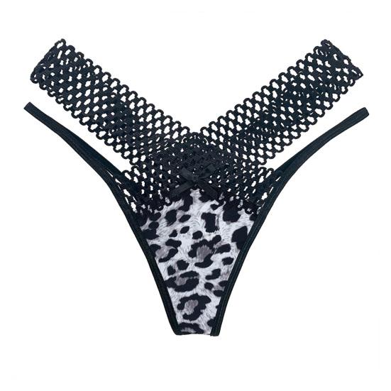 Women Sexy Low Waist Hollow Thong Postpartum Mesh Ultra Thin Underwear Seamless V-Shape G-String Panties