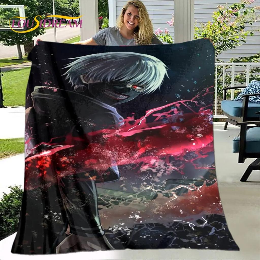 Tokyo Ghoul Japan Anime Cartoon Soft Plush Blanket,Flannel Blanket Throw Blanket for Living Room Bedroom Bed Sofa Picnic Cover