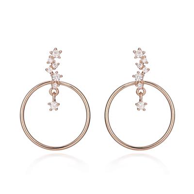 ELLE Schmuck 14K Kreislinie Ohrringe (Goldene Anstecknadel) ELGPEE075