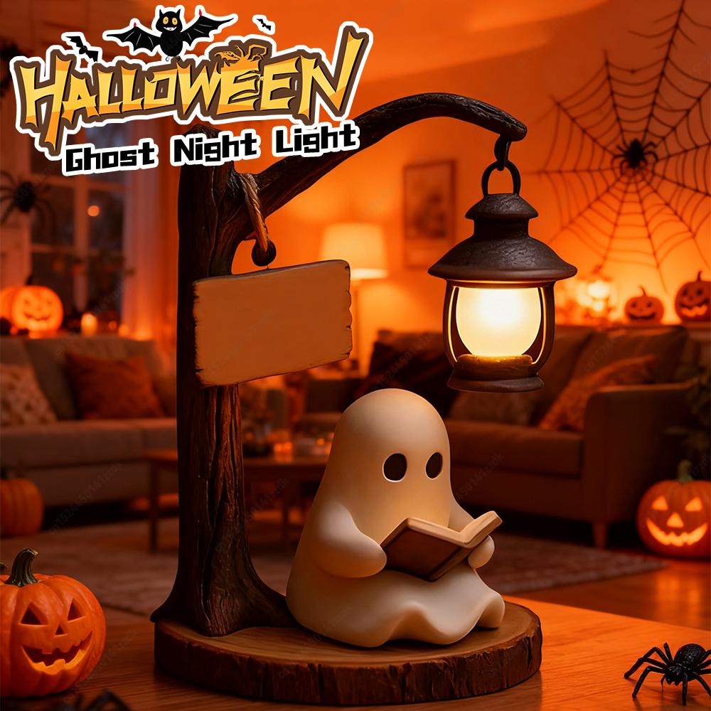 Niedlicher Geist liest Laterne Heim Büro Schreibtisch Ornament Kreatives Halloween Party Geschenk Neuheit Dekorative Fahrzeuge Requisite für Schlafzimmer