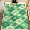1PC Clover Print FlAannel Blanket, High quality Comfortable for All Seasons, Home Decor, Warmth and Comfort
