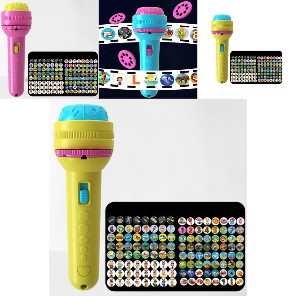 Kids Projection Flashlight Fun Bedtime Stories Toy For Early Learning.