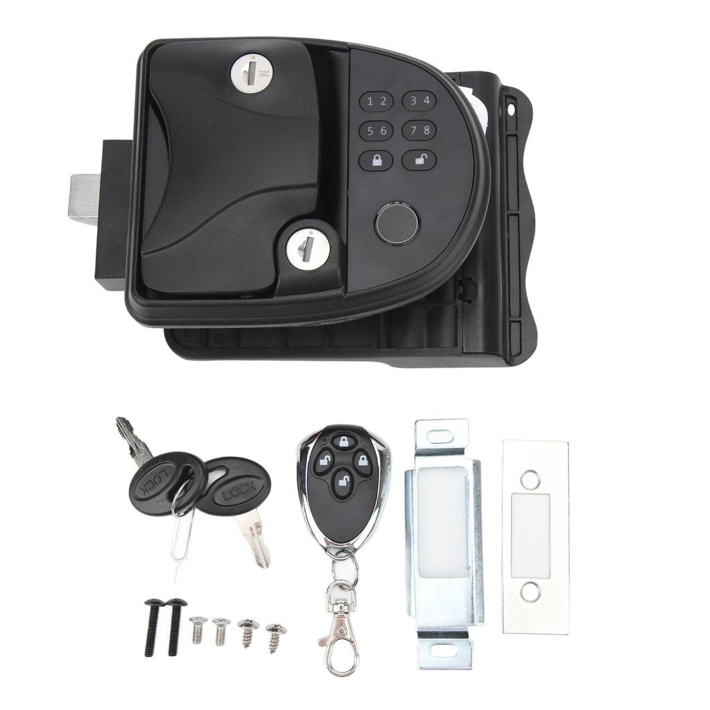 RV Keyless Entry Keypad Remote Control Door Digital Lock Latch Handle Deadbolt Set for Campers 5th W