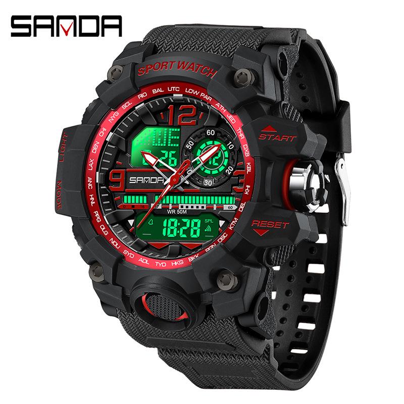 Sanda Youth Fashion Luminous Waterproof Shockproof Alarm Men's Watch