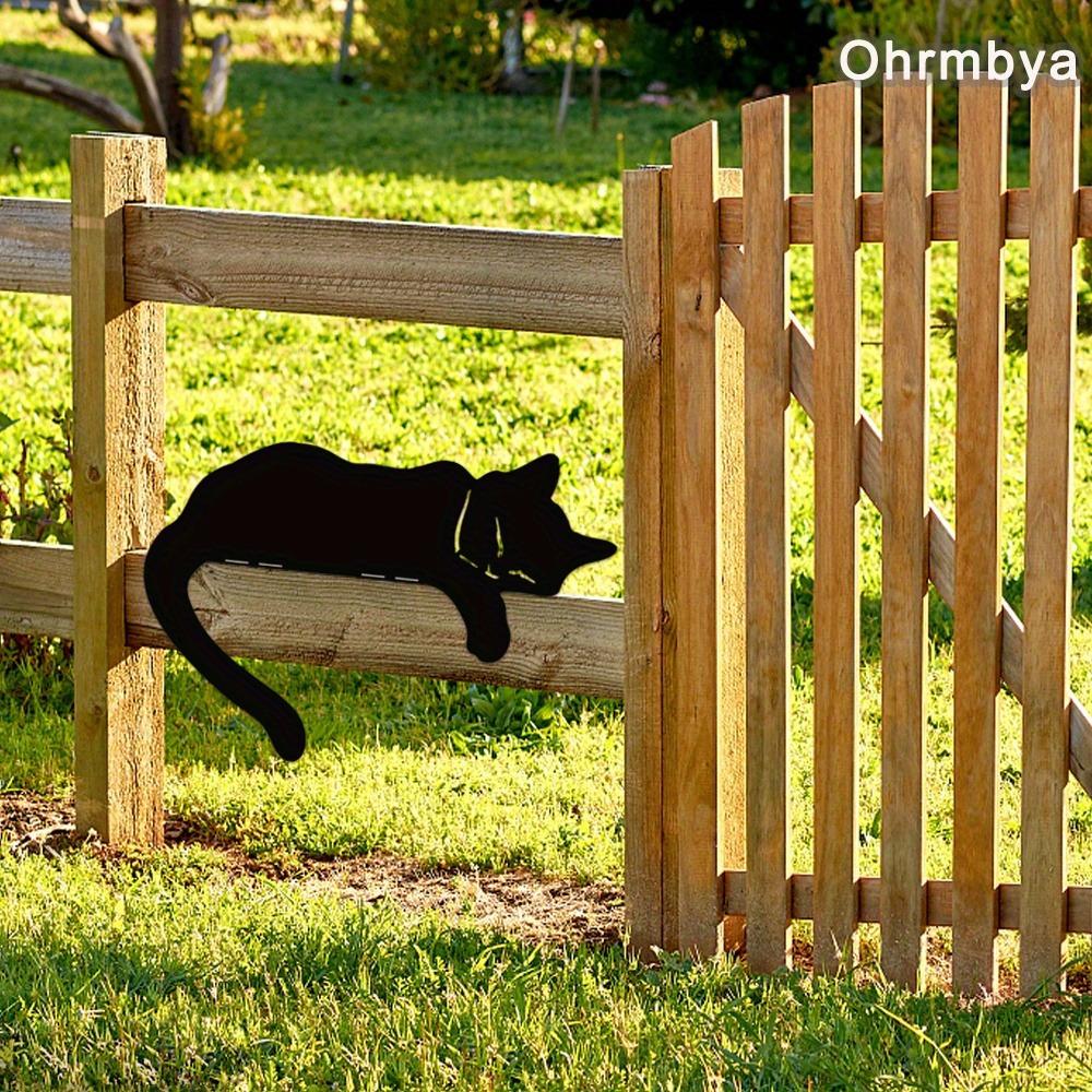 Metal Cat Silhouette Outdoor Garden Decor Fence Ornament