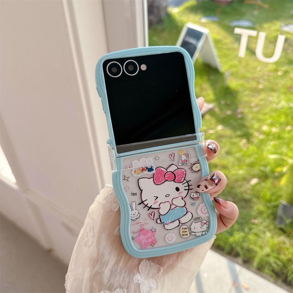 Hello KT Cat Samsung Galaxy Z Flip Protective Case with Lanyard (compatible with Flip7/6/5/4/3)