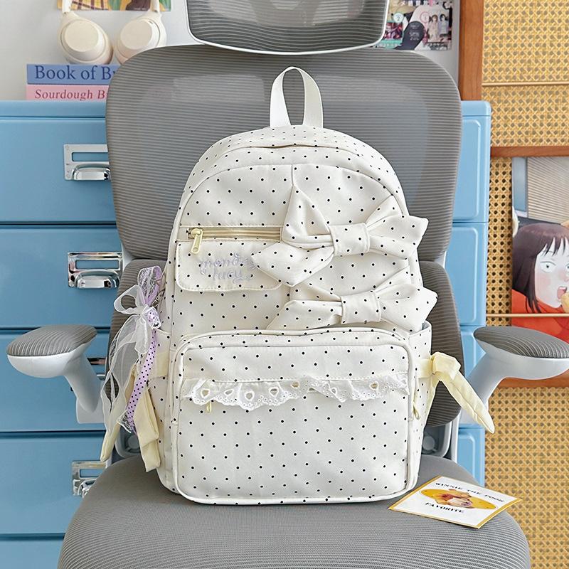 Mochila escolar nueva mochila casual femenina coreana ins mochila escolar para estudiante de secundaria mochila con lazo de alto valor