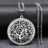 Fashion Tree of Life Stainless Steel Necklace Gold Color Crystal Pendant Necklaces Elegant Women Girl Jewelry Gifts N76S01