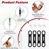 Jeffdad Magnetic Pen Pencil Holder - 4 Pcs Silicone Adjustable Holder for Refrigerator, Whiteboards, Office White Pen Holder (Black)