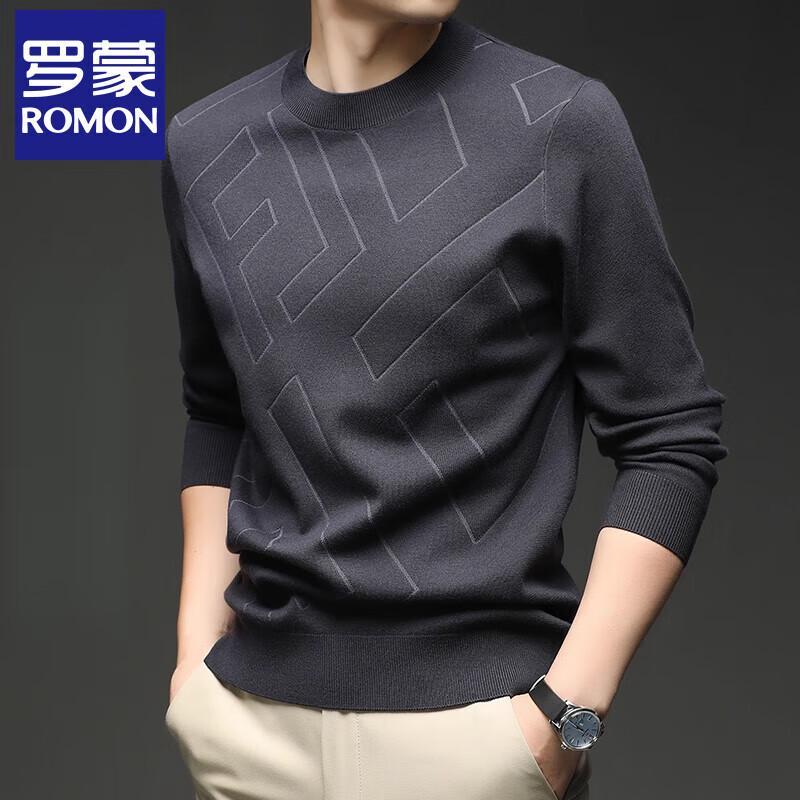 Luomeng Herren Strickpullover mit Rundhalsausschnitt aus Seiden- und Wollmischung