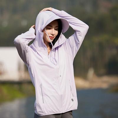 WEZHO Women's Ice Silk Breathable Hooded Sun Protection Jacket