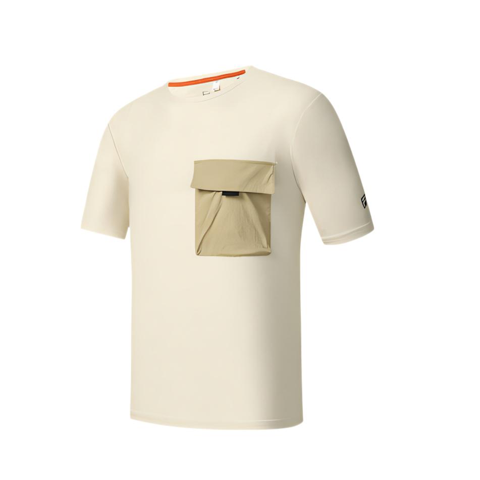 

FILA Explorer Minimalist Color Block Pocket Classic Versatile Short Sleeve T-Shirt Men Tops A11M537116F-WT XXXL