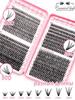 Book with separate eyelash bundles 640 pcs. 30D + 40D + 50D DIY false eyelashes D-steepness, long, home extension kit with glue, retainer, solvent,