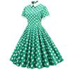 Vintage Polka Dot Printed Dresses for Women Summer Elegant Swing Rockabilly Party A Line Dress Ladies Midi Vestidos