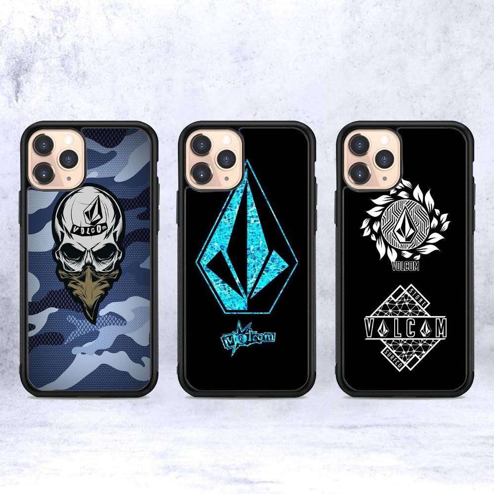 Well-known Skateboard V-VOLCOMs Brand For IPhone 17 16 15 14 13 Pro 12 11 Pro Max Hard PC+TPU Phone Cases Back Cover
