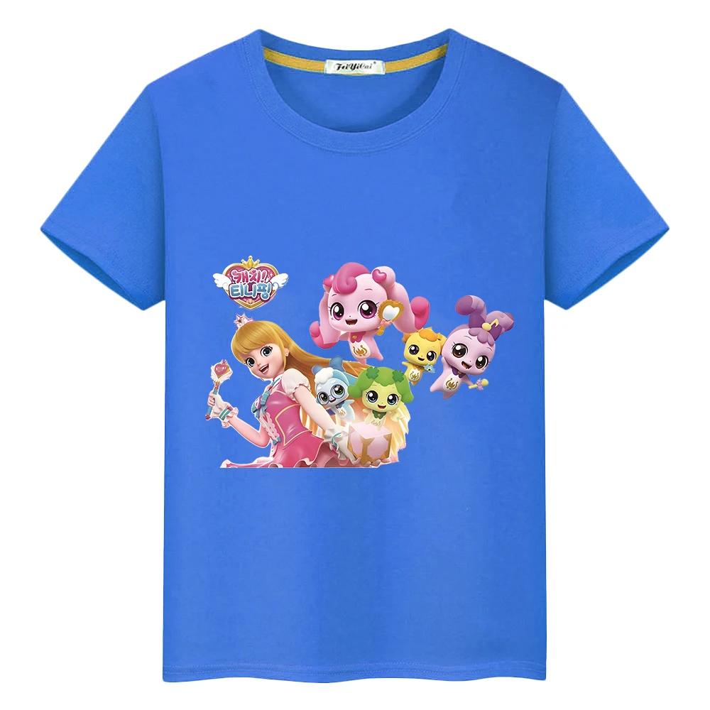 Teenie Ping Cute T-shirt Kids Clothes 100%Cotton Casual Tops Anime Short Tees Y2k Boy Girl Clothes Summer Kawaii Children Clothing