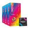 Skore Shades Colored Dotted Condoms Pack Of 3 Natural Latex Rubber Assorted Colors Comfortable Fit Protection Safe