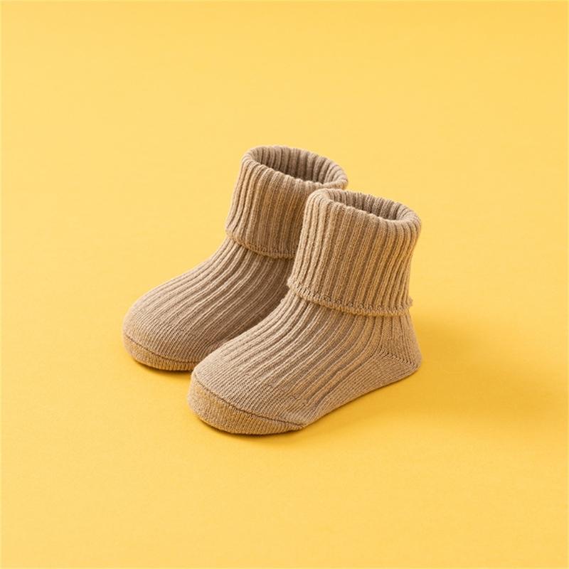 2pcs Anti Skid Toddler Socks Soft Crew Length Socks Middle Tube Design For Secure Movement On Hardwood Floors