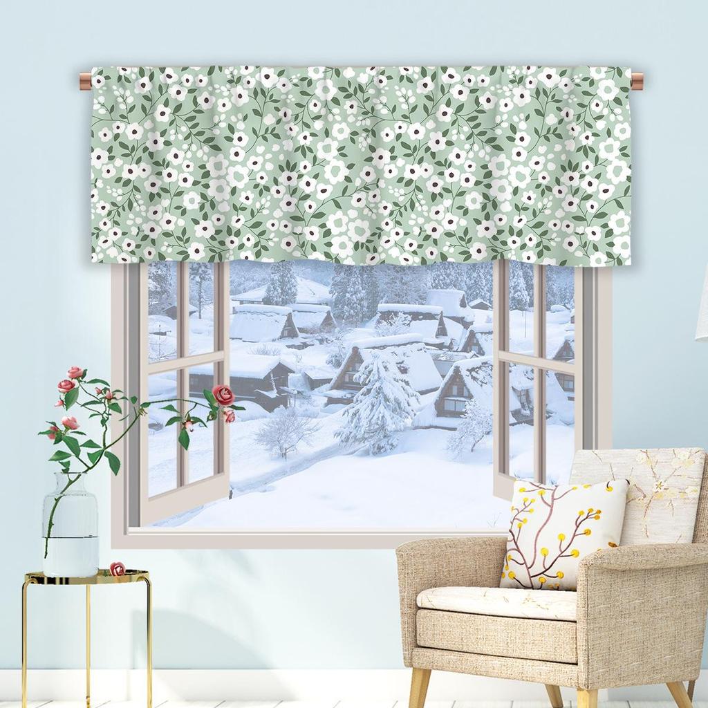 3D Floral Pattern Digital Print Kitchen Valance