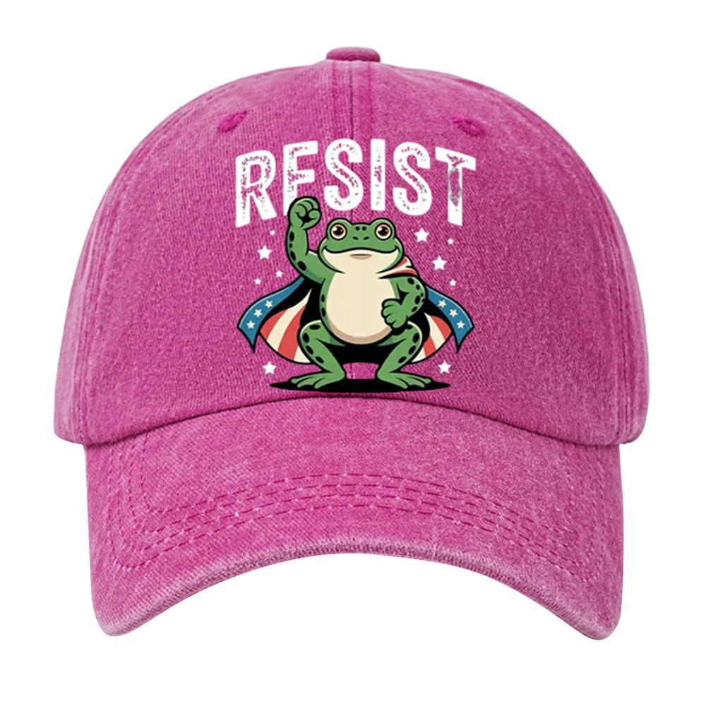 Men's Washed Cotton Baseball Cap With Printed Distressed Soft Top Denim Hat, Vintage Hat