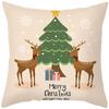 Merry Christmas Cushion Cover Santa Claus Elk Pillow Cover Living Room Sofa Home Room Decorations