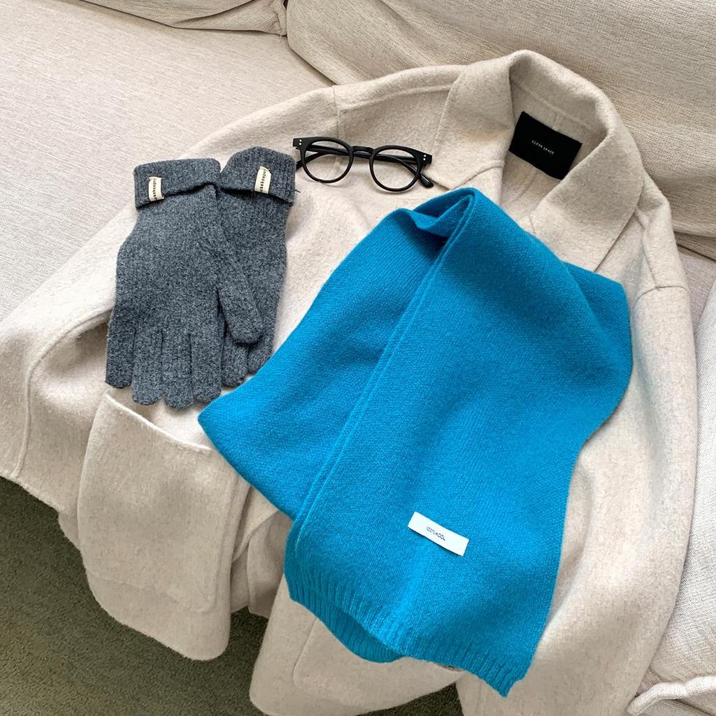 Unisex Solid Color Australian Wool Scarf: Warm, Versatile Knitted Neck Warmer