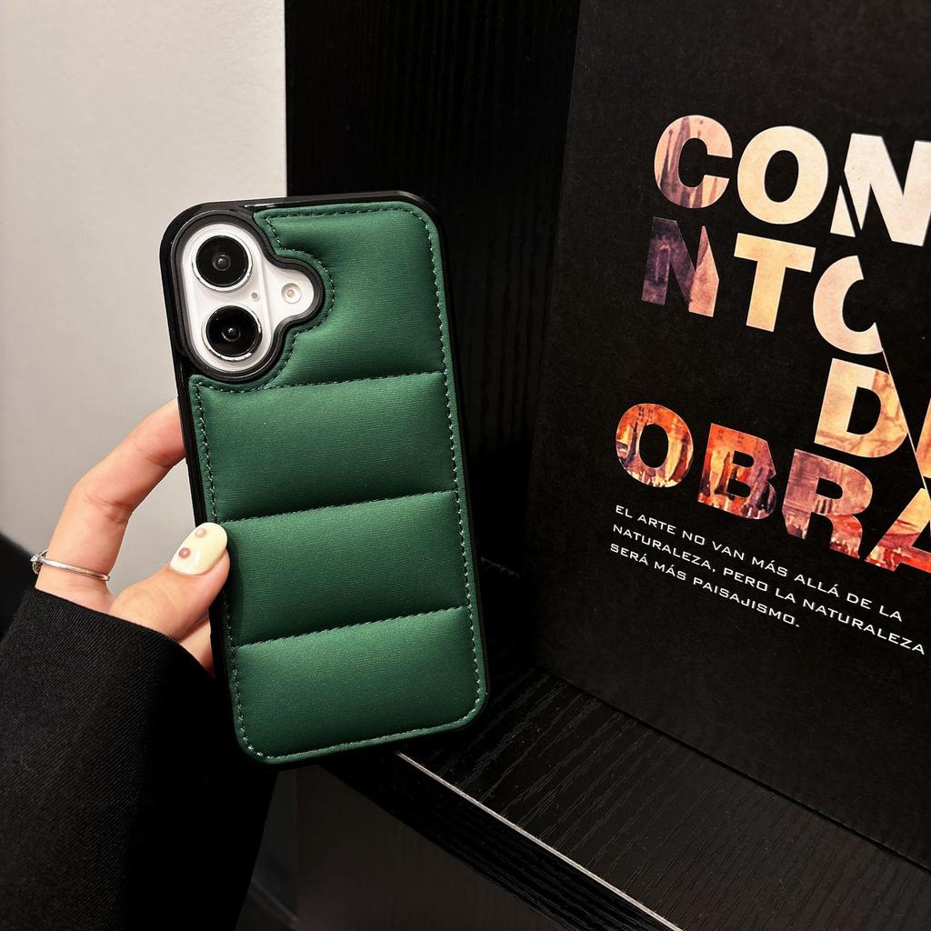 Autumn and Winter Down Jacket Mobile Phone Case Is Suitable for iPhone16 Cotton-filled Protective Case, Fashionable Apple 17PRO Mobile Phone Case 15.