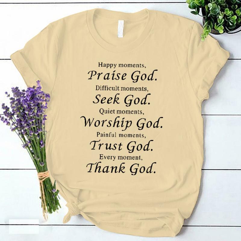 Trust God Thank God Harajuku Tshirt Lovely Faithful Vintage Clothes High Street Kpop Tees 90s Trend Graphic T Shirts Camisetas