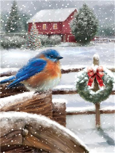5D DIY Diamond pictura Crăciun cadou pasăre zăpadă copac cruce cusătură plină de dril pătrat broderie mozaic iarnă imagine Home decor