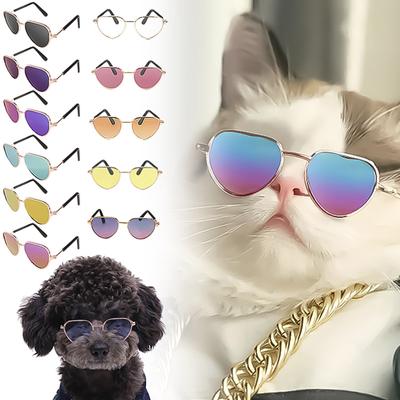 Hund Solglasögon Katt Solglasögon Pet Hippie Roliga Pet Solglasögon Hund Katt Rollspel Fest Kostymer Foto rekvisita