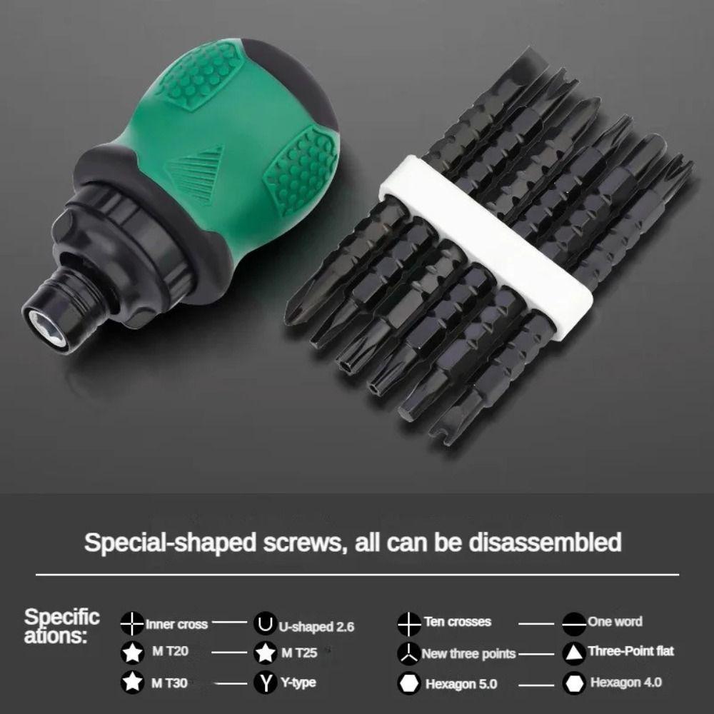 Short Handle Ratchet Screwdriver Turnip Head Shaped Screwdriver Phillips Screwdrivers  Hand Tool