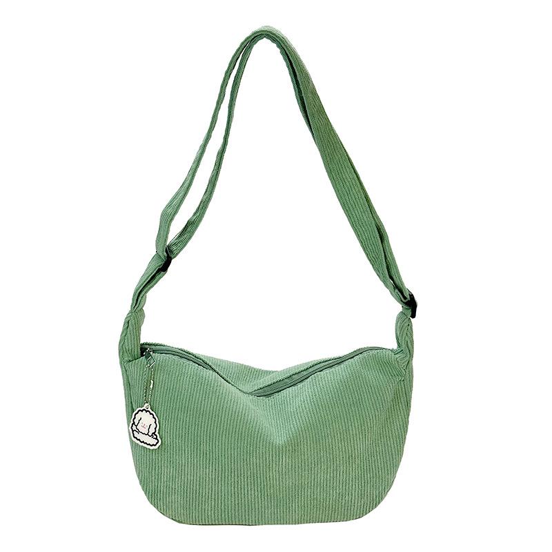 

Women s Corduroy Crossbody Bag - Japanese Style Casual Shoulder Bag зелёный