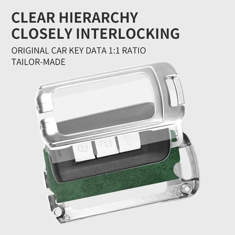 For Mitsubishi Xpander Outlander ASX Pajero Eclipse Cross Montero Zinc Alloy Leather Car Remote Key Case Cover Shell Accessories