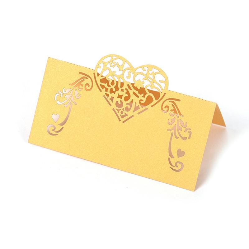 50pcs Laser Cut Heart Shape Place Cards Wedding Name Cards for Wedding Party Table Decoration Wedding Decor