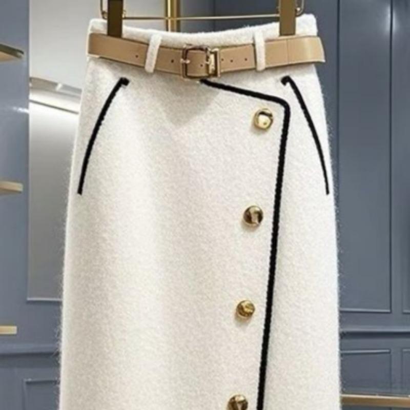 Spring Autumn Women Skirts Fashion Mujer A Line Elegant Simple Sweet Long Skirt