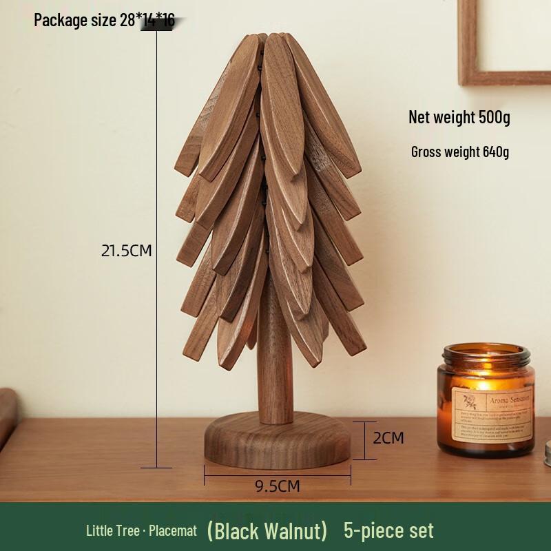Shanchongshan Black Walnut Coaster & Mat Set