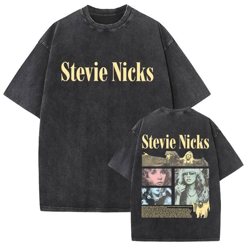 Wypierana Vintage Koszulka z Graficznym Nadrukiem Zespołu Rockowego Fleetwood Mac Rumours Koszulka Stevie Nicks Męska Damska Codzienna Bawełniana Koszulka Oversize