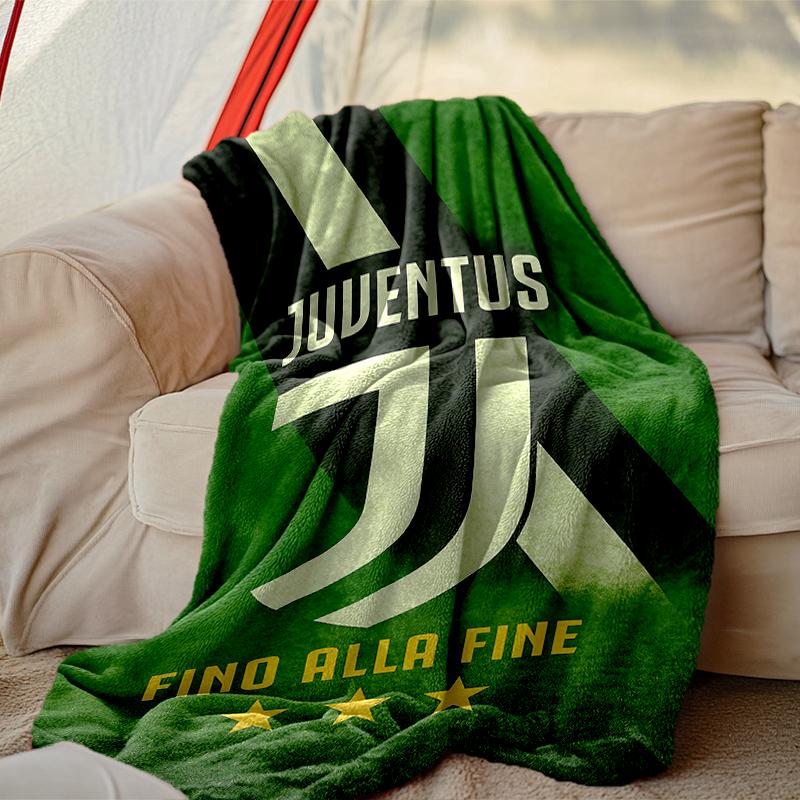 1 Stück pflegeleichte Juventus Fußballclub Decke, perfekt für Sofa, Bett, Zuhause, Reisen & mehr, warme & strapazierfähige bedruckte Decke