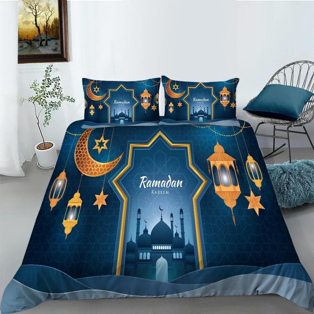 Comforter Ramadan Arabian Night Moon Stars Lamp 3D Bedding Set Queen King Polyester S S