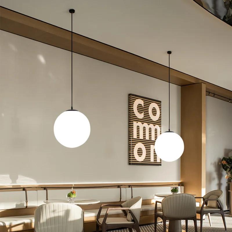 Glass Ball Led Pendant Lamp Modern Fixtures Chandelier Lights for Home Dining Room Indoor Hotel Lobby Decor Stairs Hanging Lamp