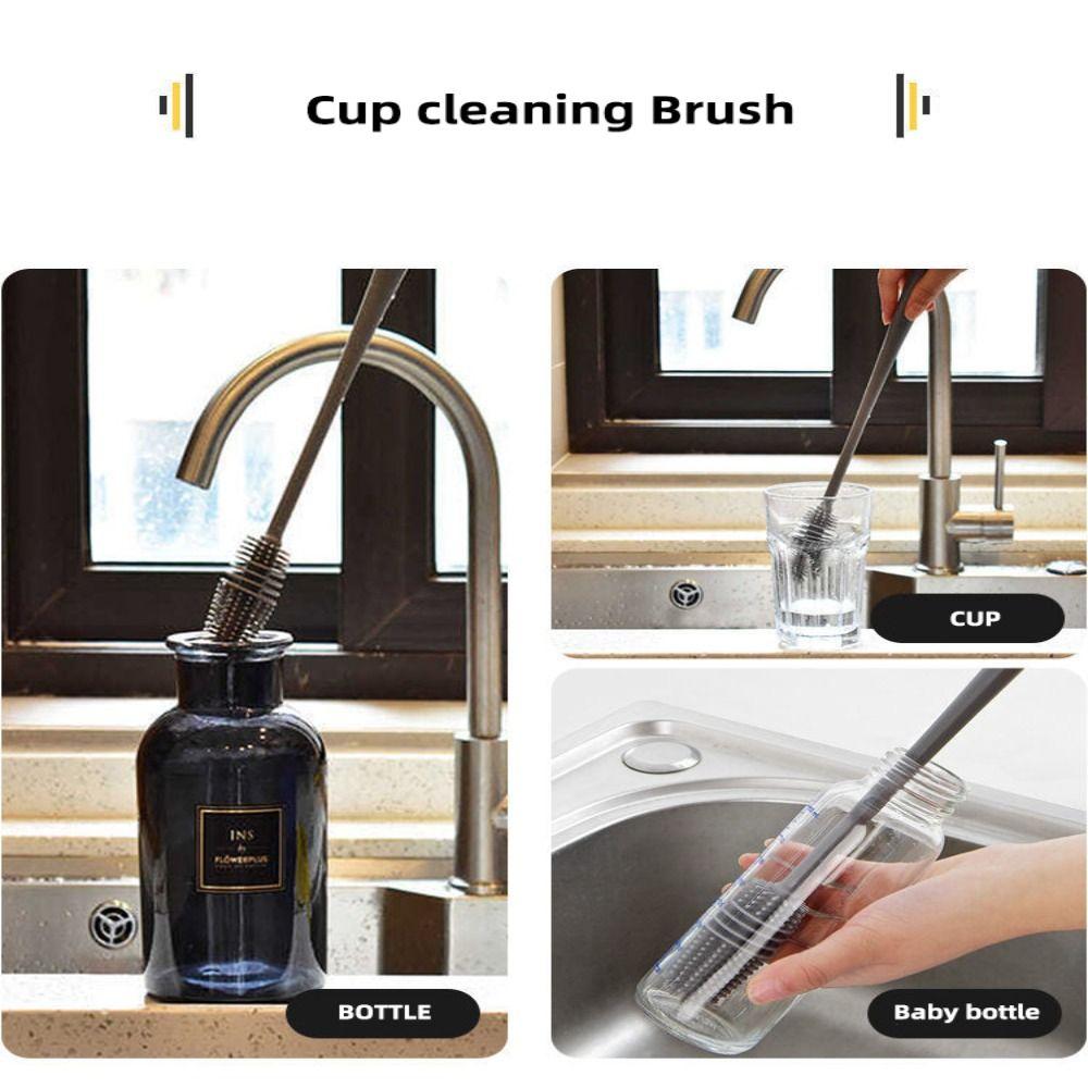 Multifunctional Silicone Cup Brush No Dead-end Silicone Milk Bottle Brush  Glass Cup