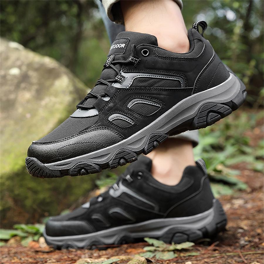 Fashion New Men Outdoor Mountaineering Shoes Comfortable Thick Soled PU Sneakers Hiking Wear Resistant Casual Travel Shoes Zapatillas