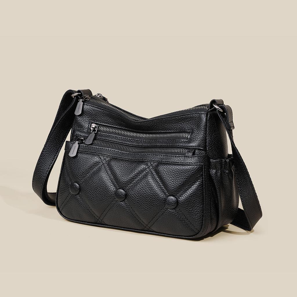 Bag Women's Leather Women's Bag Autumn/Winter Atmosphere Mother Bag Single Shoulder Crossbody Bag